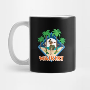 Waikiki Hula Girl with Moon ond Palms Mug